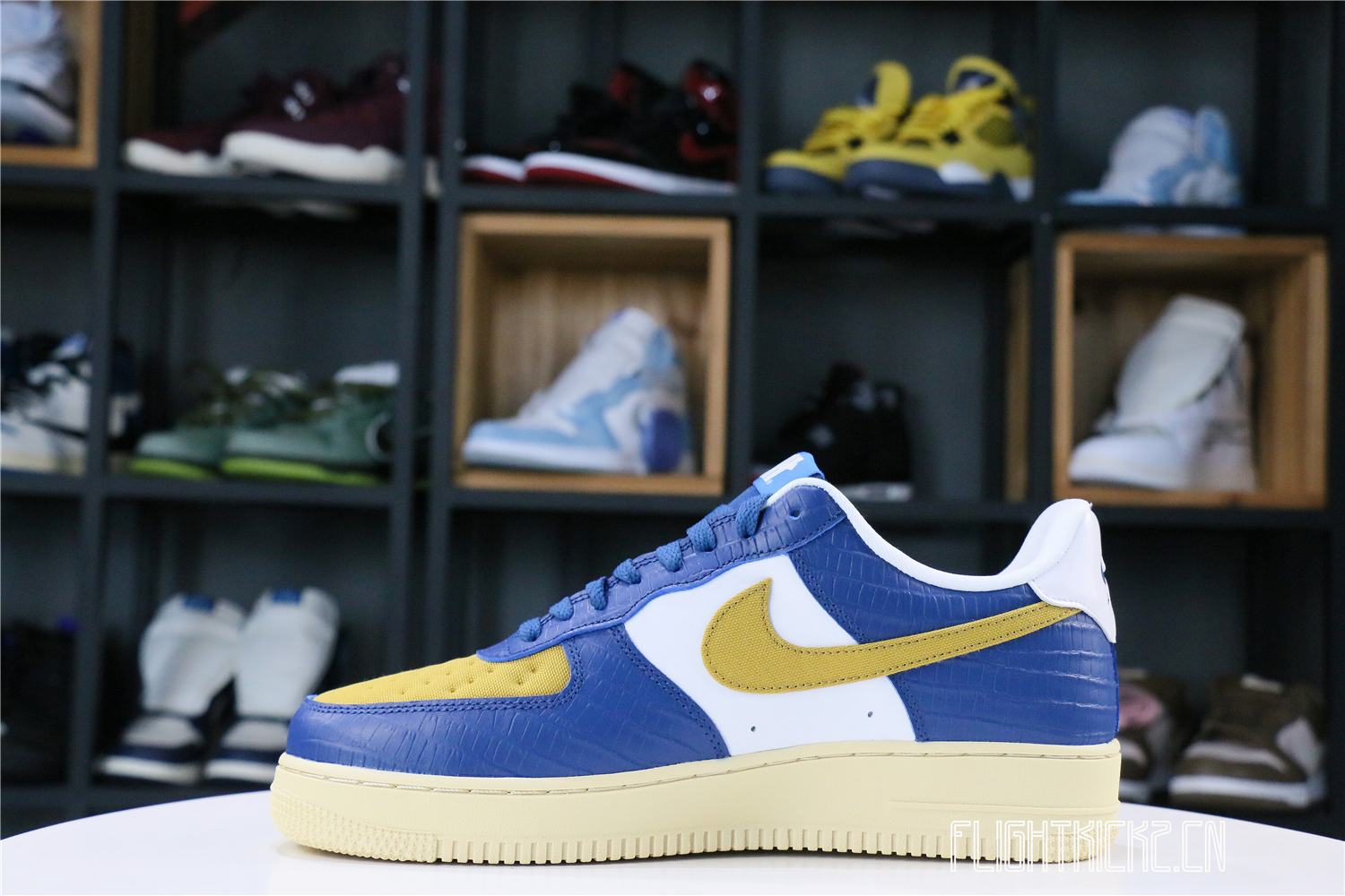 Nike Air Force 1 Low SP Undefeated 5 On It Blue Yellow Croc