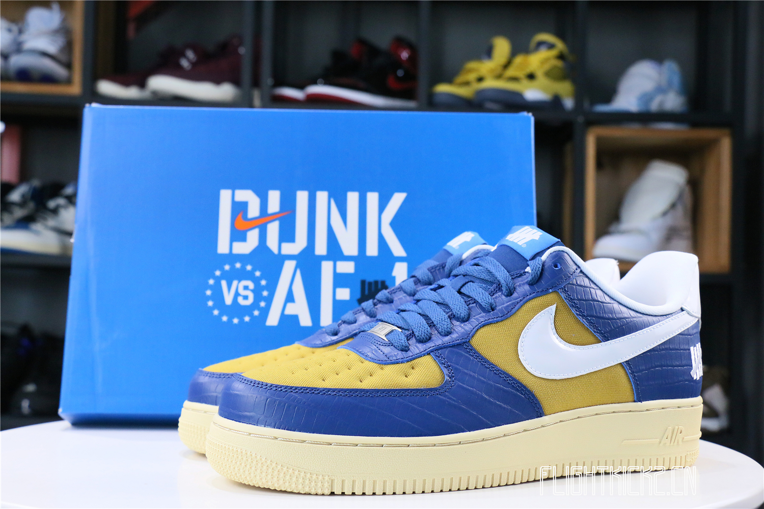 Nike Air Force 1 Low SP Undefeated 5 On It Blue Yellow Croc