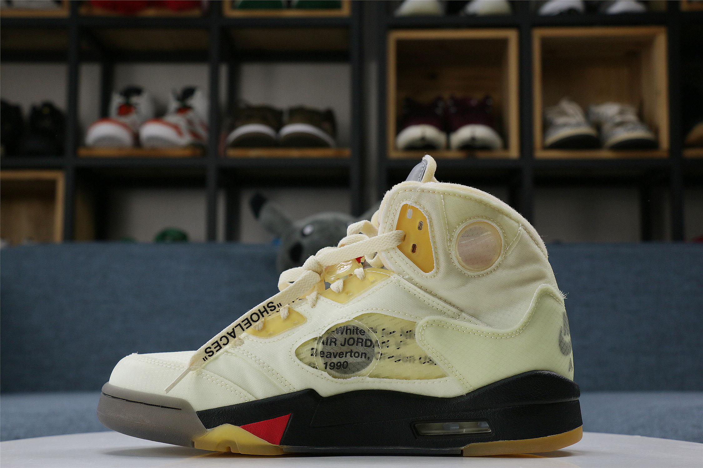 Off White x Air Jordan 5 Retro Sail/Plot twist (LN5 A1 Batch)
