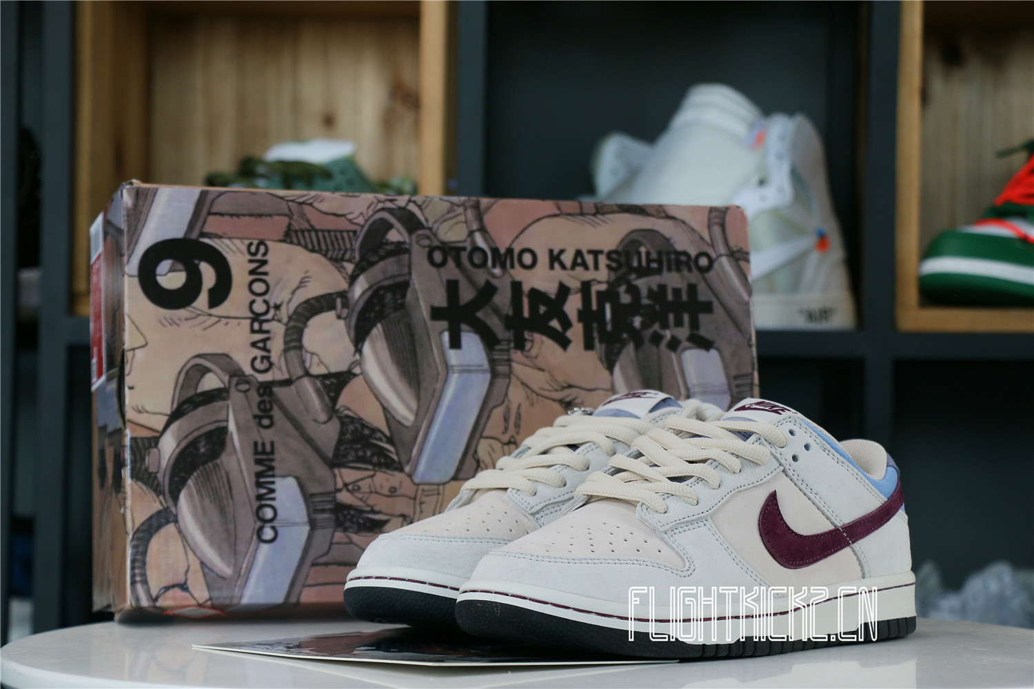 Otomo Katsuhiro x Nike SB Dunk Low Steamboy OST Dark Red Blue