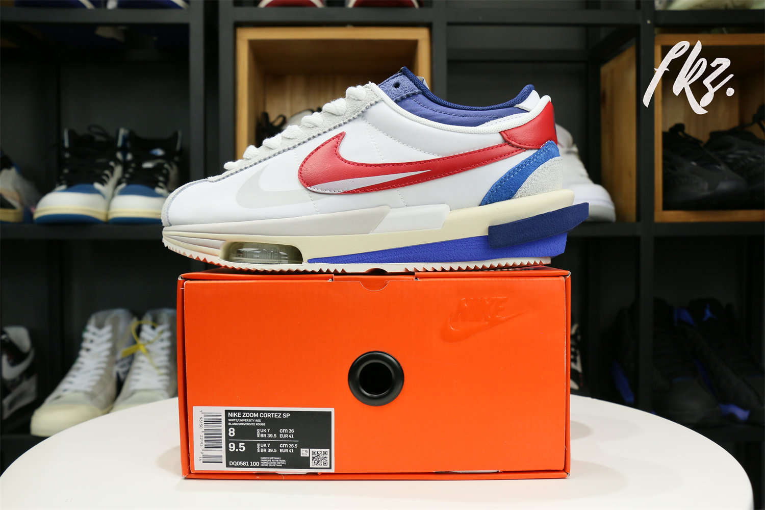 Sacai x Nike Cortez White blue red