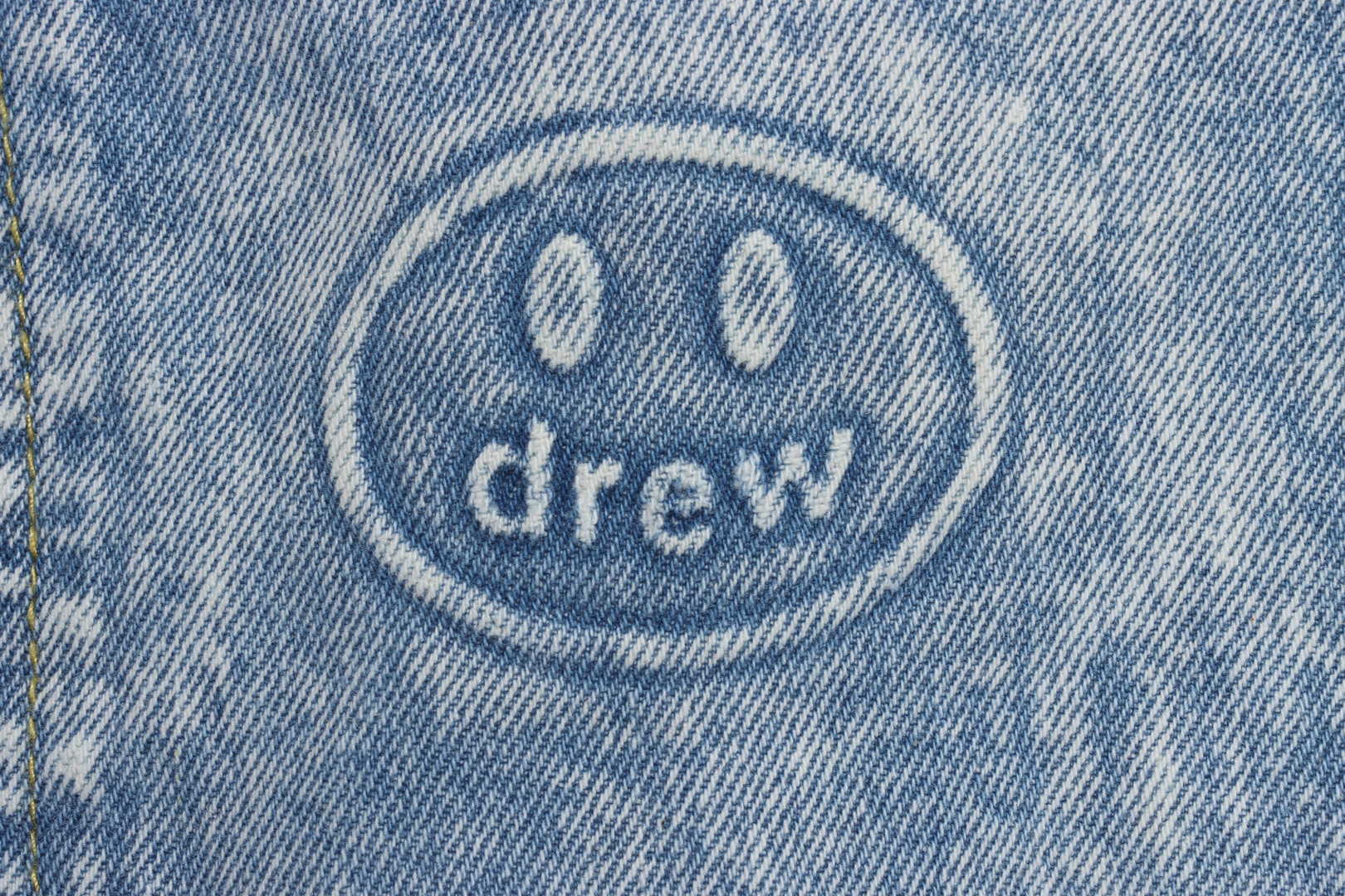 Drew Smiley Bear Patch Ripped Denim Trousers pants