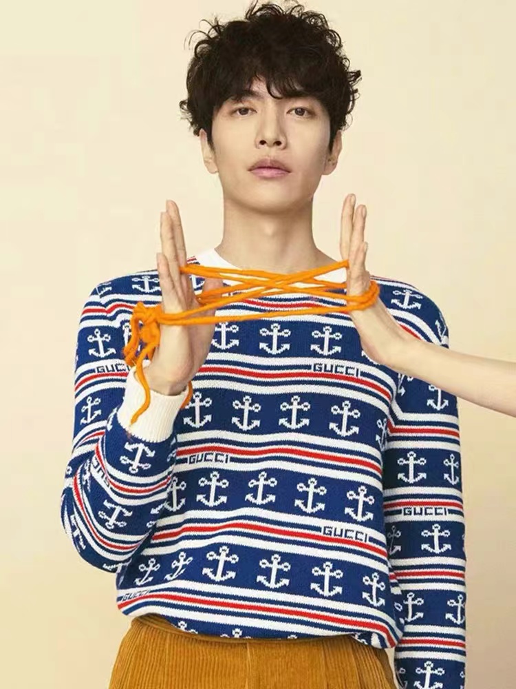 GUC1 guc anchor jacquard wool sweater