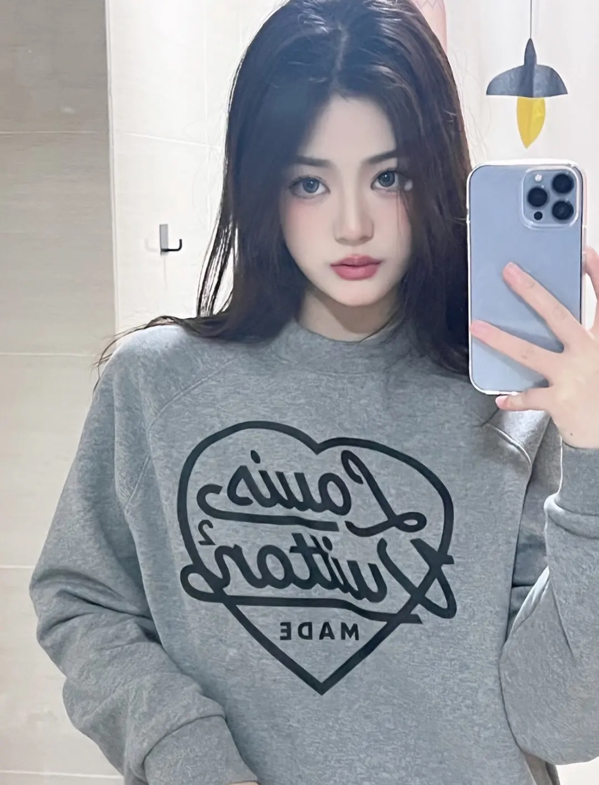 L× Nigo 2022ss co-branded version 2.0 love foam print round neck sweater