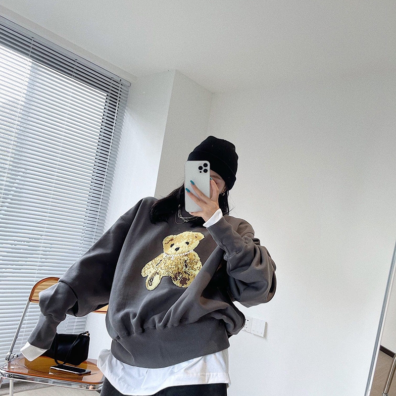 W3LL embroidered bear crew neck sweatshirt