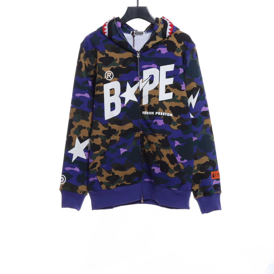 BAPExHP Joint Purple Shark Zipper Hoodie