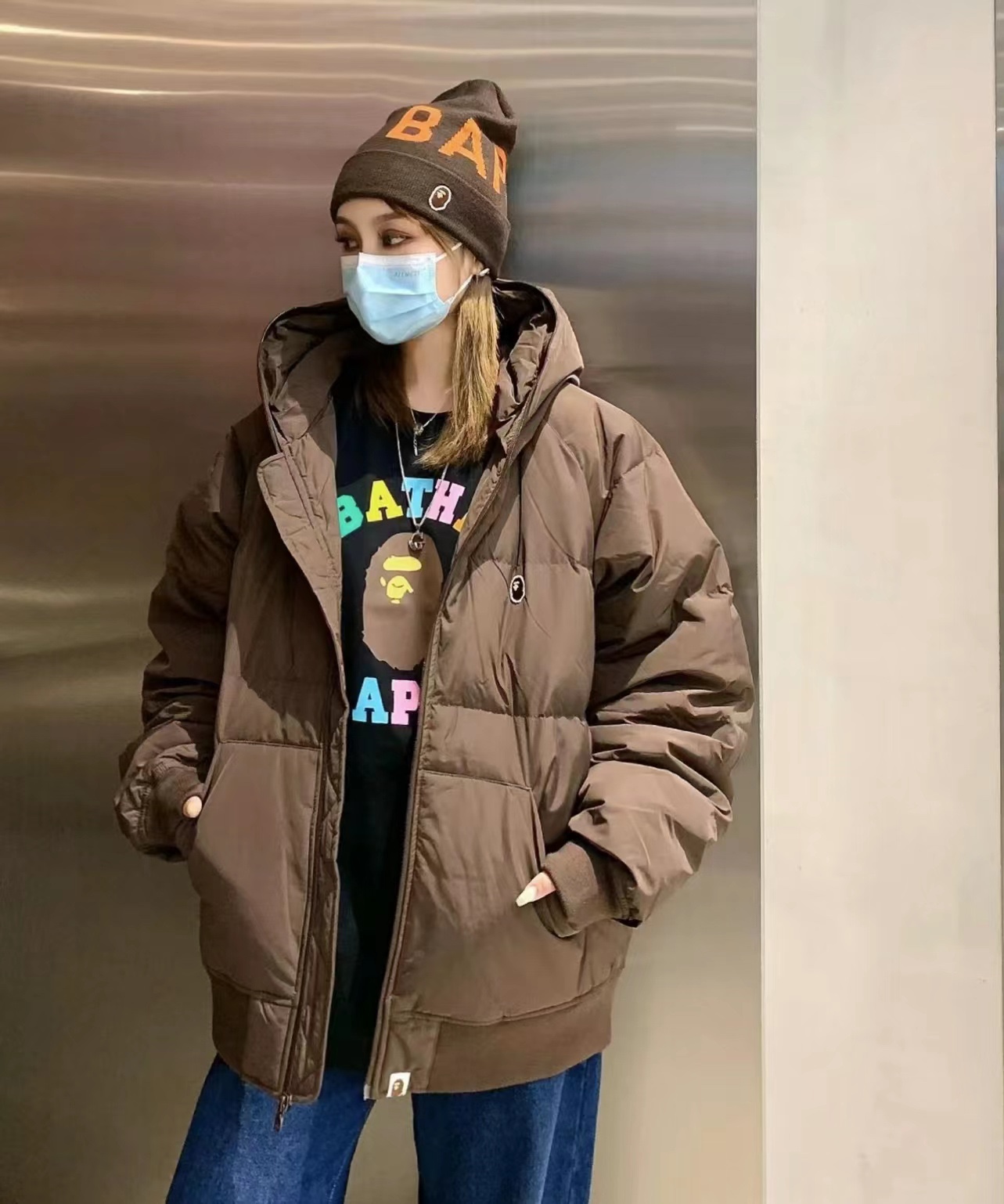 BAPE ape man colorful foam print short sleeves