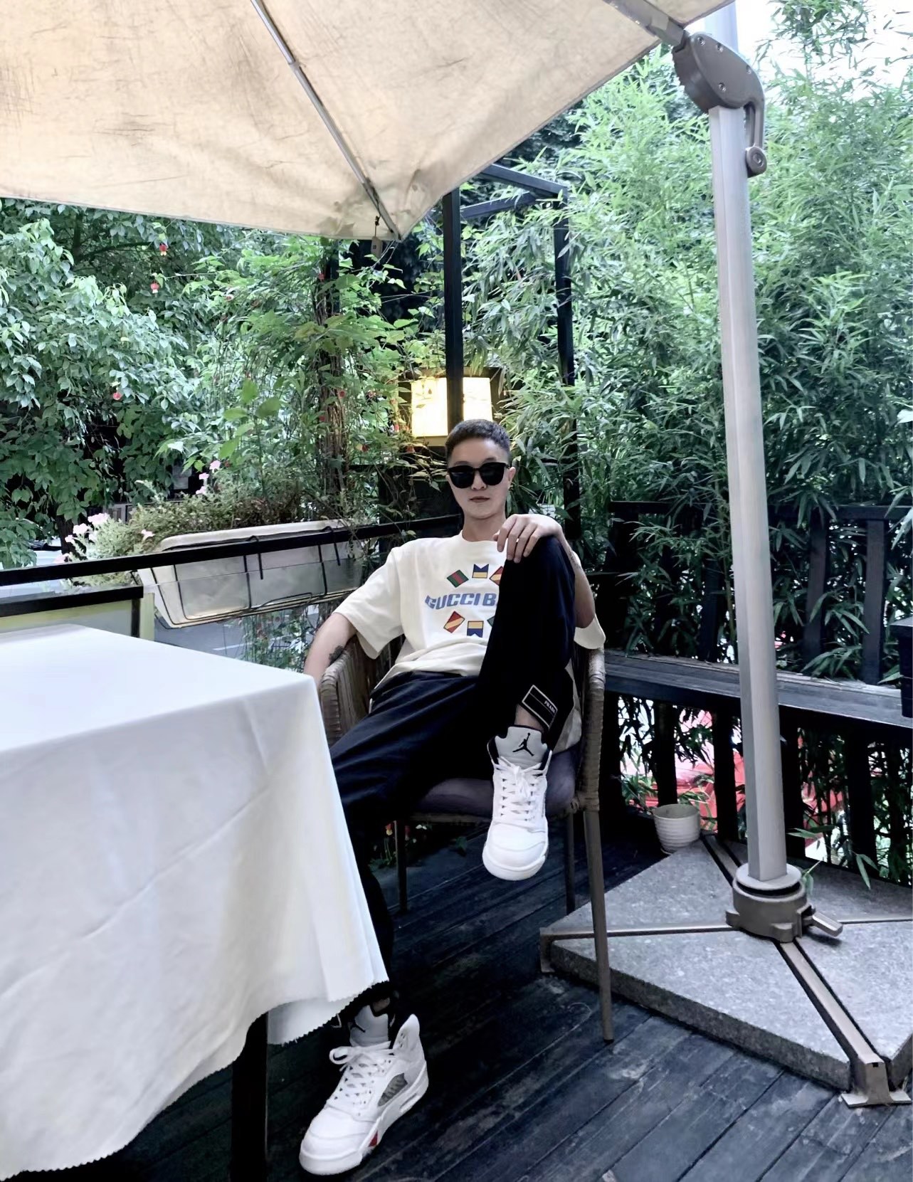 Guc1 BAND flag embroidery short sleeves