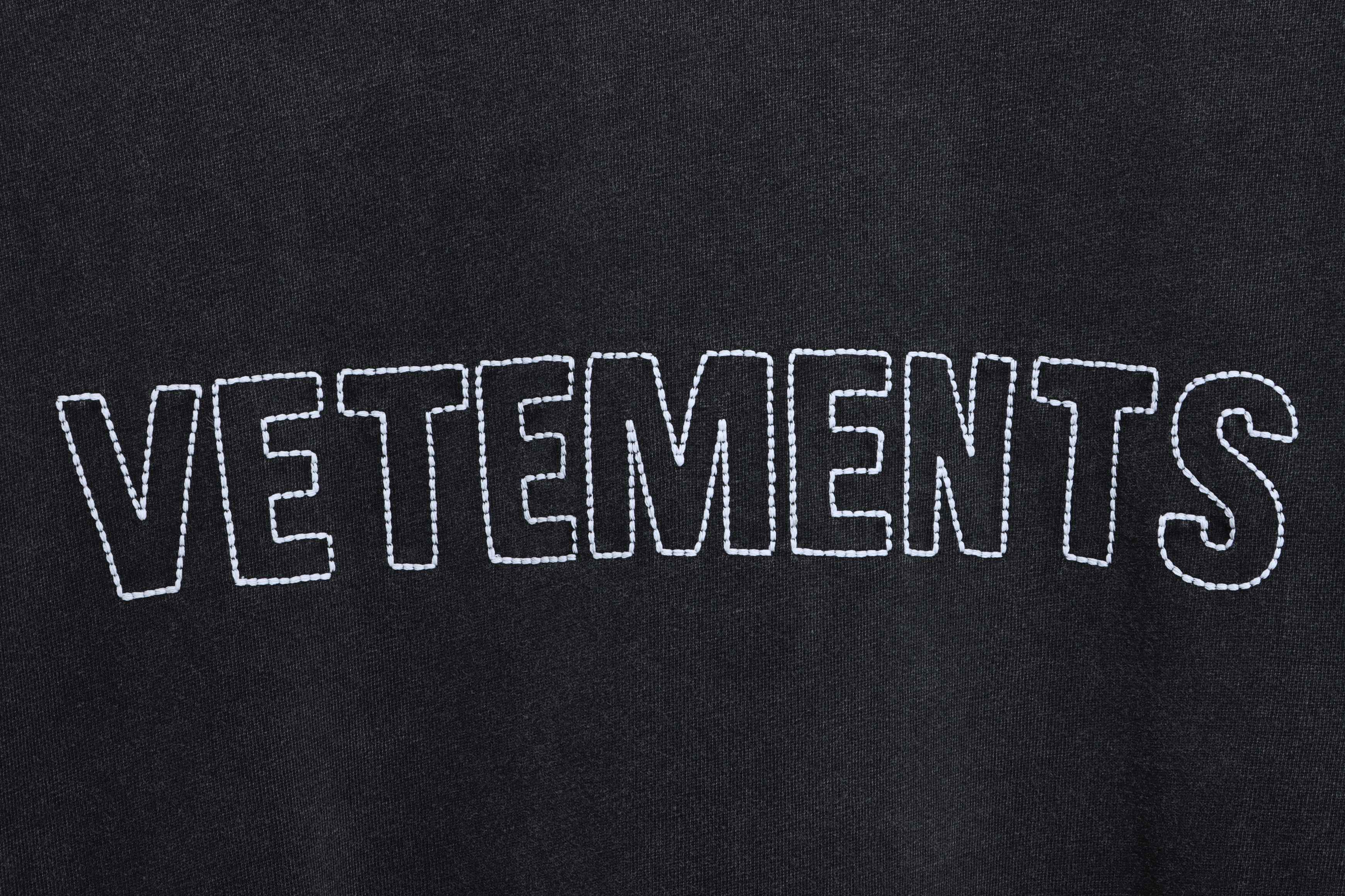 Vetements 23SS Washed Letter Embroidered Short Sleeve T-Shirt