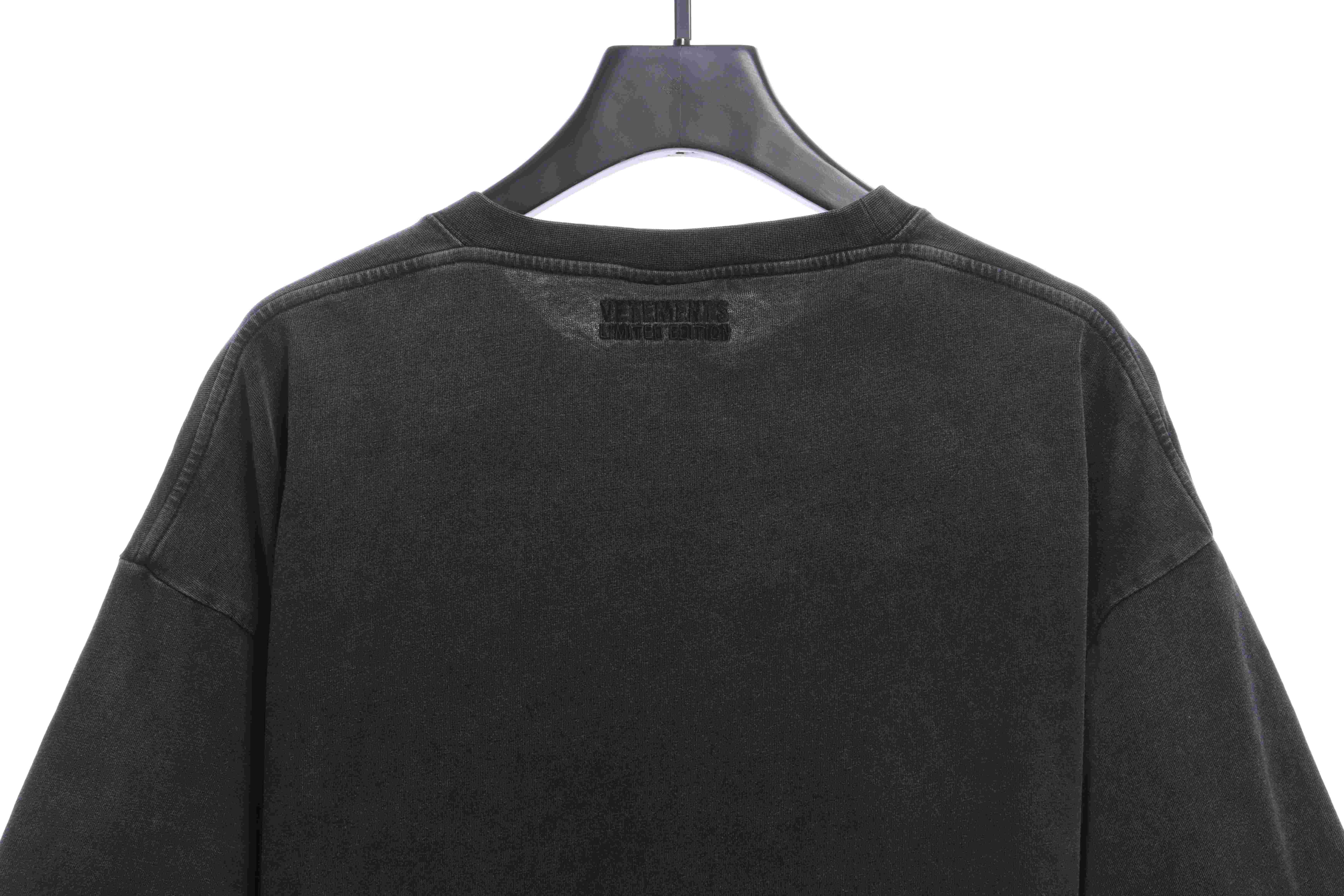 Vetements 23SS Washed Letter Embroidered Short Sleeve T-Shirt