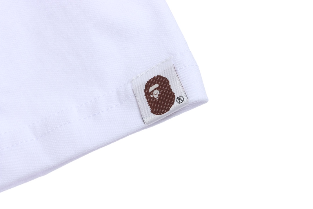 BAPE ape-man initials pattern label printing short sleeves