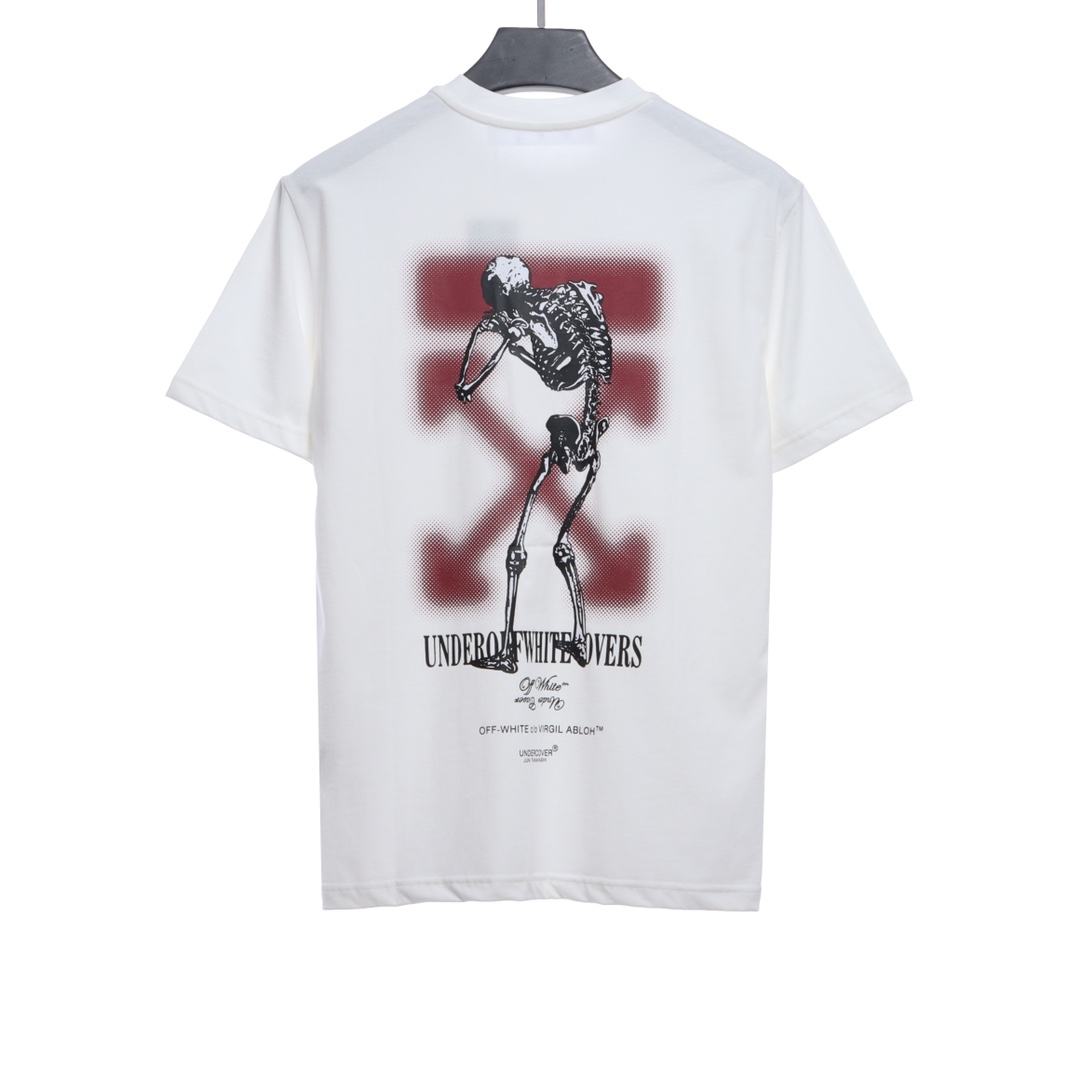 OW logo red graffiti arrow skull short sleeves