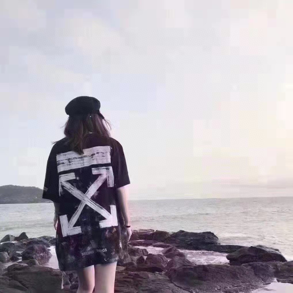 OW starry sky fireworks splash ink arrow short sleeves