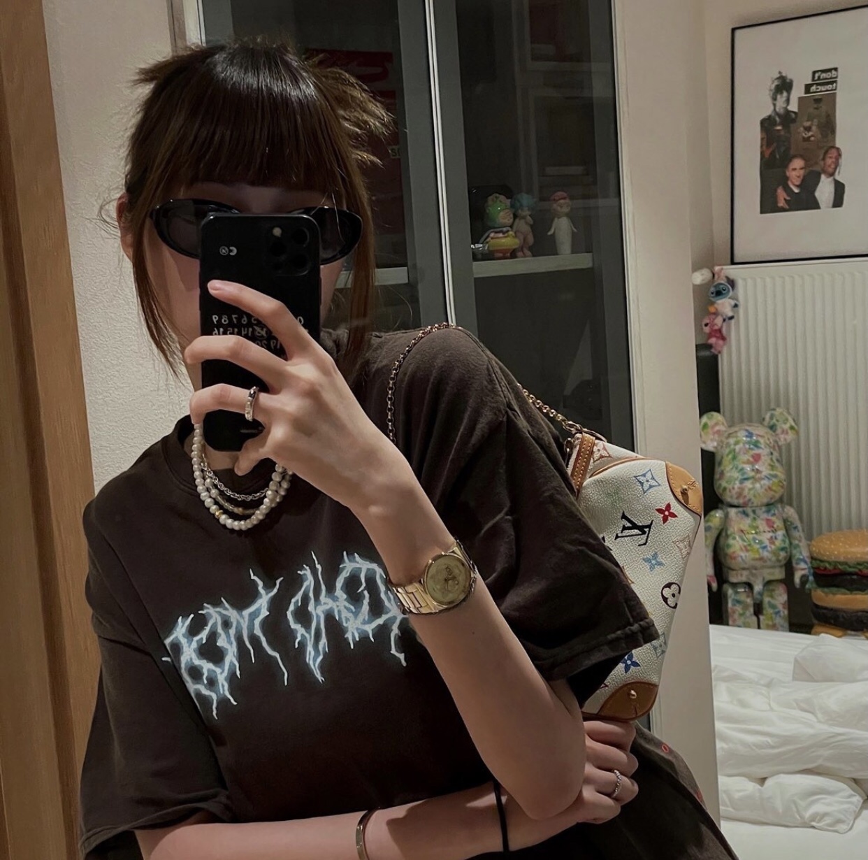 Travis Scott Letter lightning foam printing short sleeves