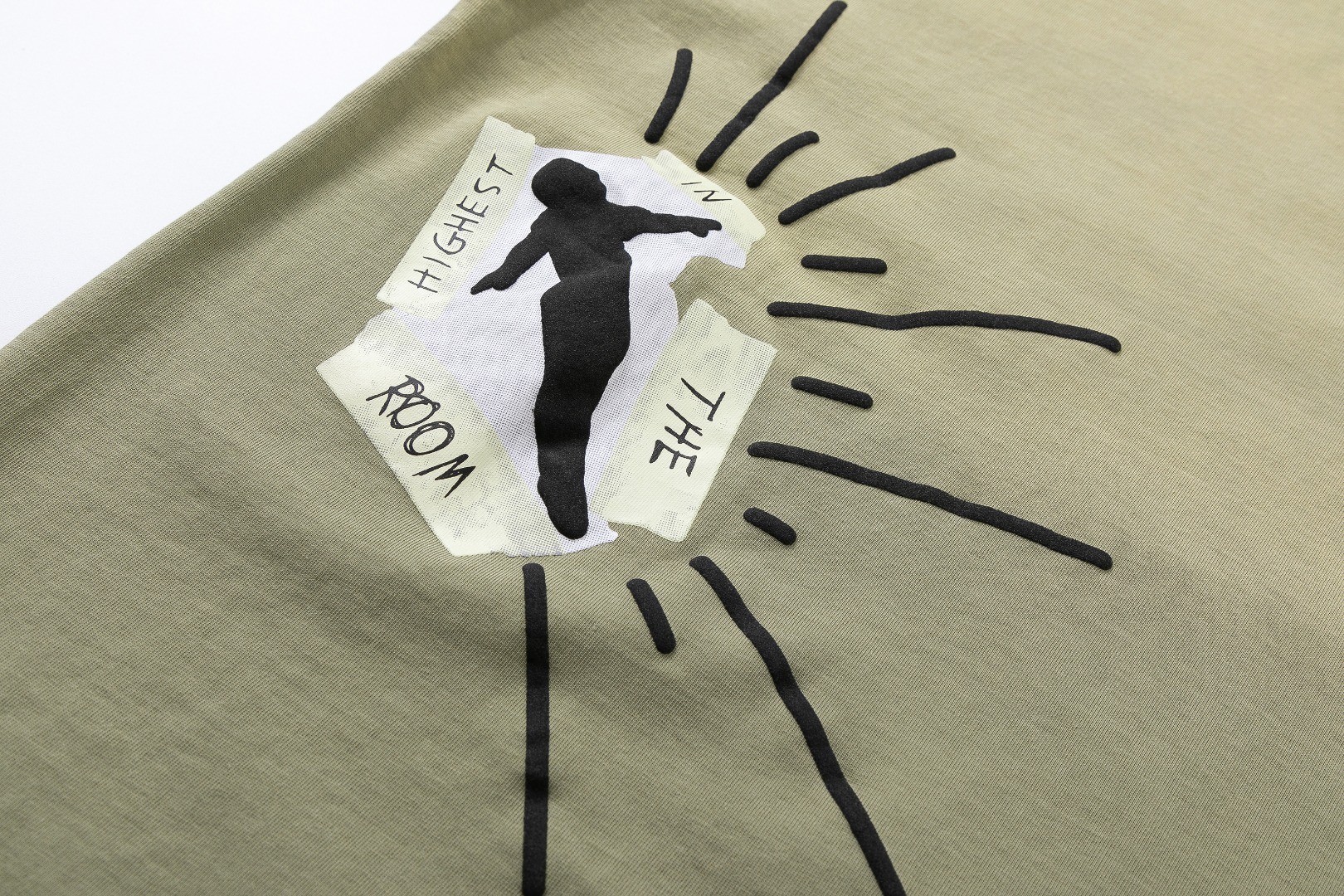 Travis Scott Retro washing to make old fixed dyeing letter printing short sleeves