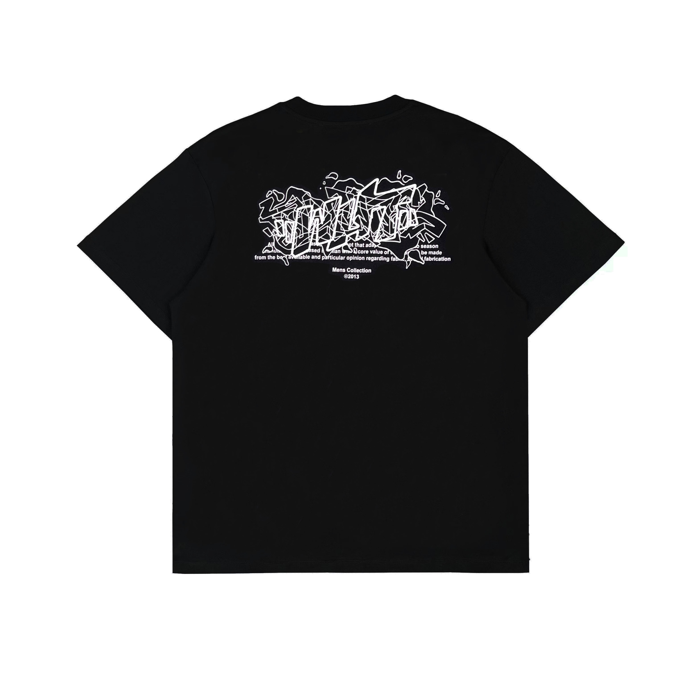 Ow23ss embroidery printing flocking letter short sleeves