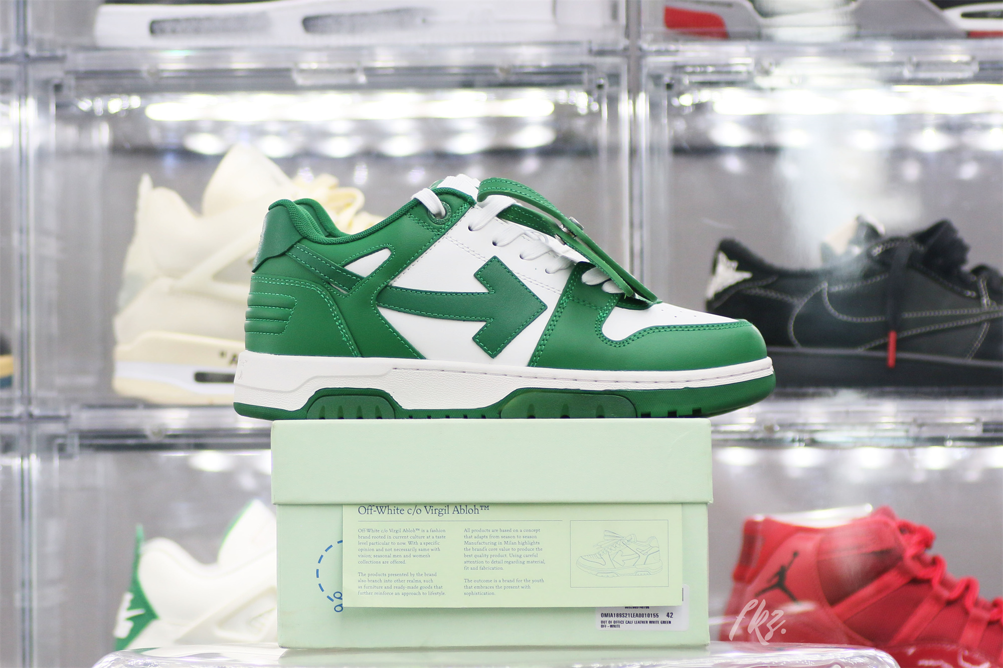 Off-White Green and White Out Of Office Sneaker