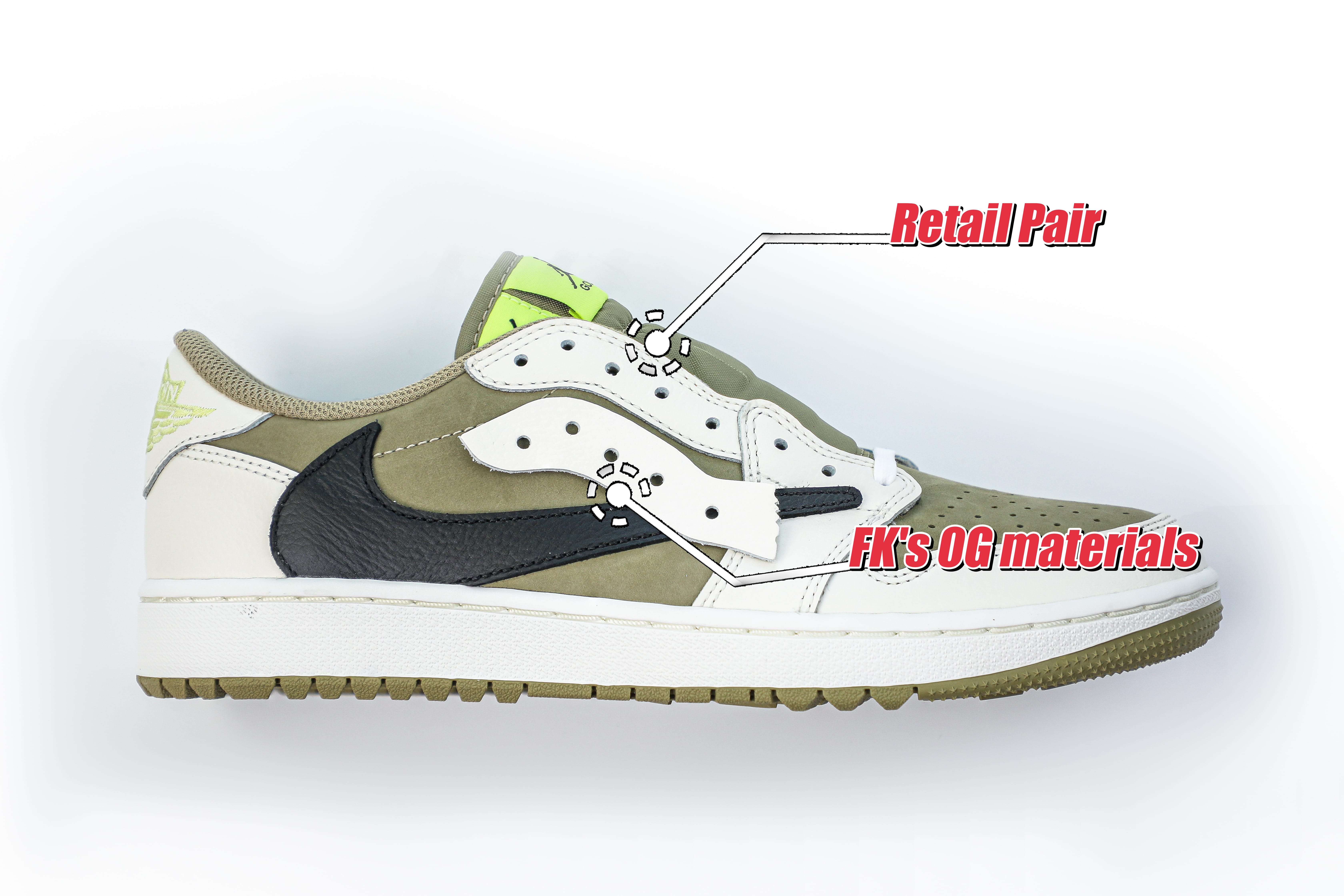 Travis Scott x Air Jordan 1 Low Golf Neutral Olive (LN5 A1)