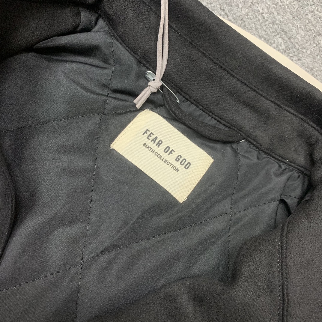 Fear of God F0G Heavyweight and Superb Black Suede Shirt Jacket