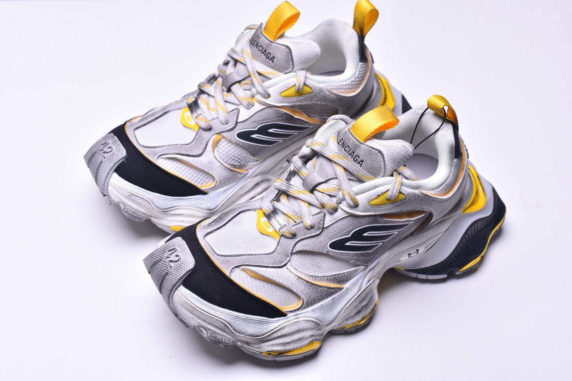 Balenciag* Cargo Sneaker Grey Black Yellow