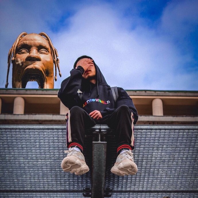 Travis Scott TS Rainbow Letter Embroidery Fleece Hoodie