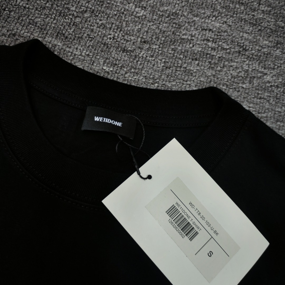 WE11D0NETRACK Sea wave with three stripes T-Shirt