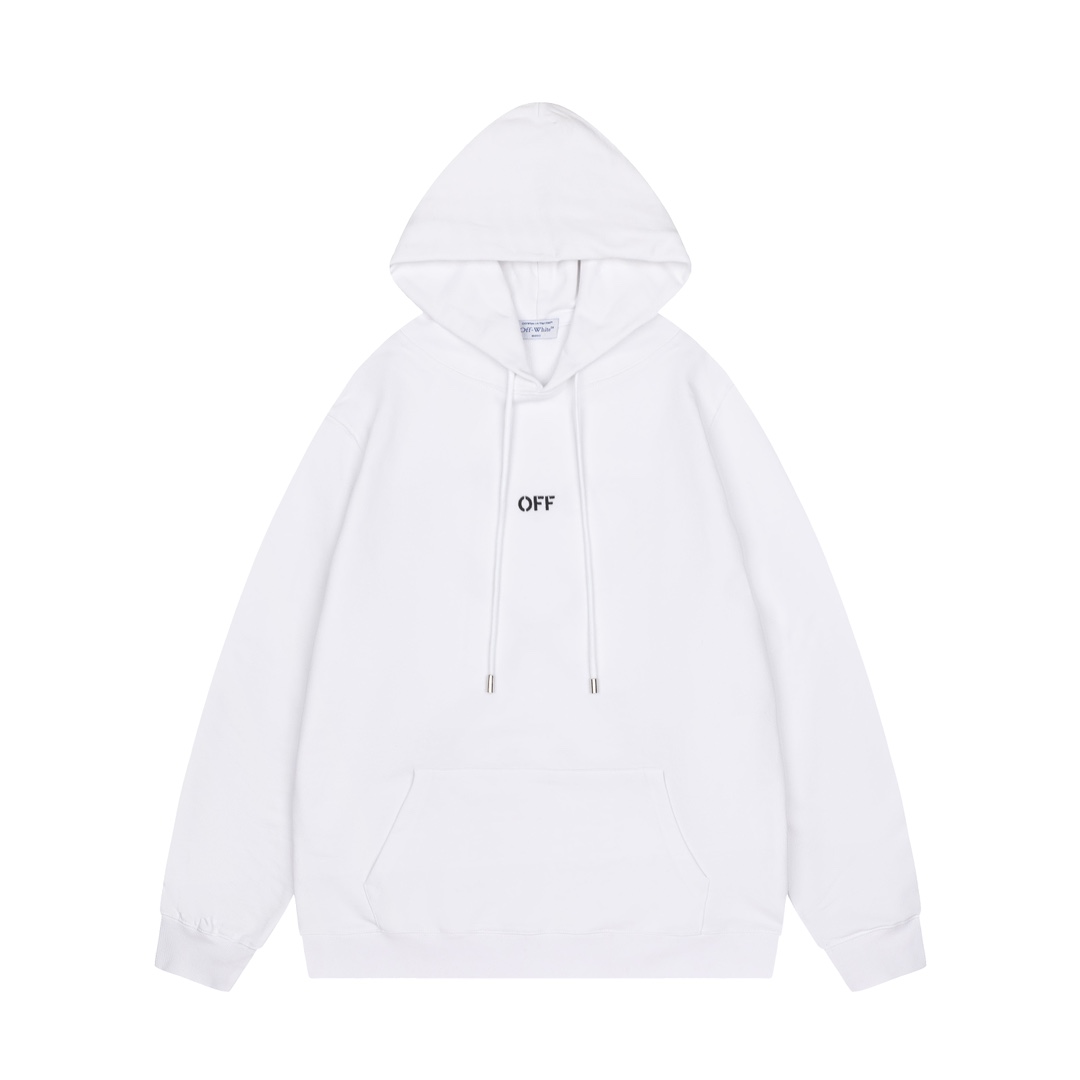 Off-White 24SS new embroidered scythe and arrow loose-fit hoodie