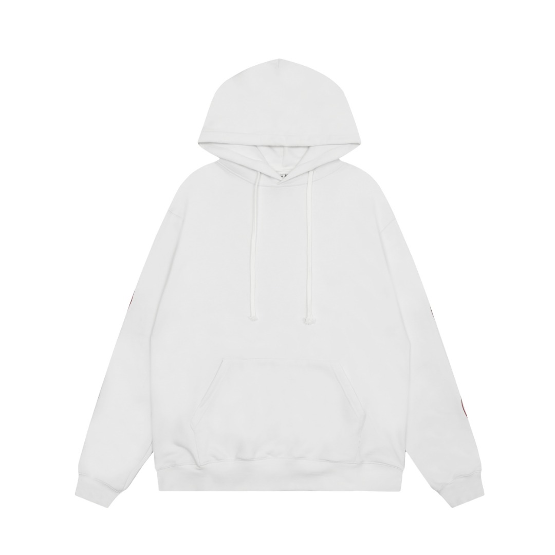 Ch*0me He**ts embroidered and printed heavy-duty hoodie in white