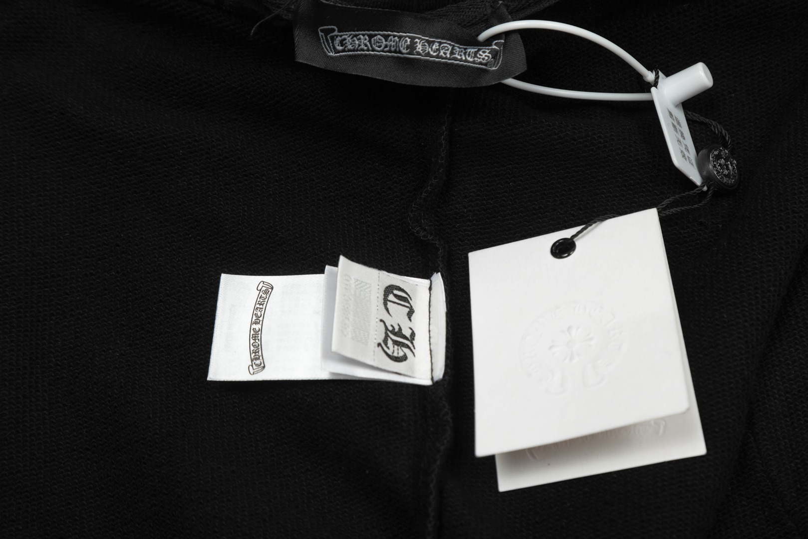 Ch*0me He**ts black embroidered and printed heavy-duty zip-up hoodie