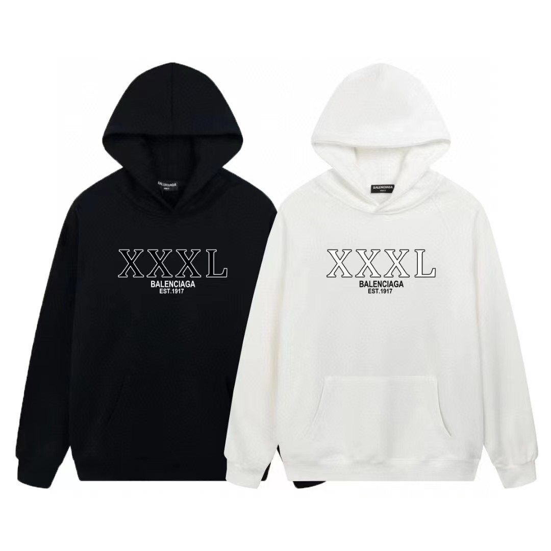 Balenciag* XXXL Est 1917 Logo Hoodie