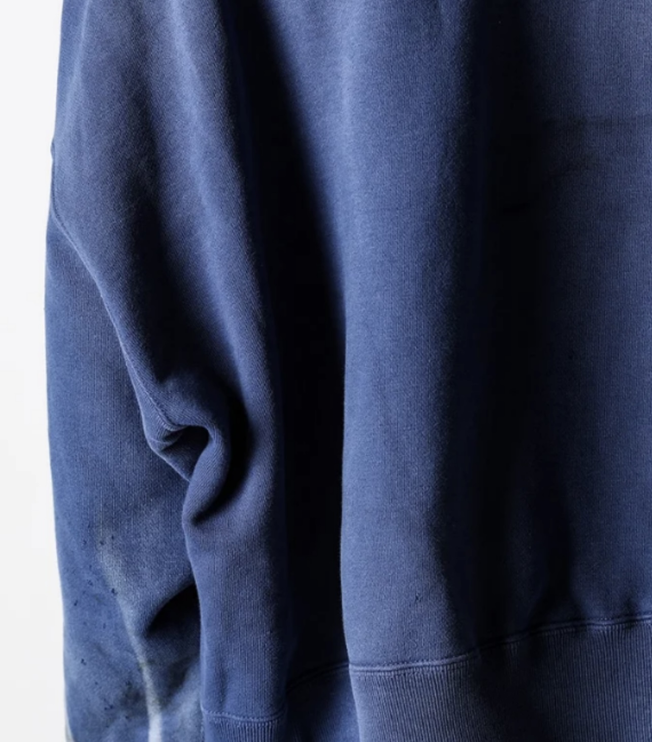 SAINT Mich@el FW24 vintage distressed angel graphic with letter print heavy-duty ribbed crewneck long-sleeve sweatshirt