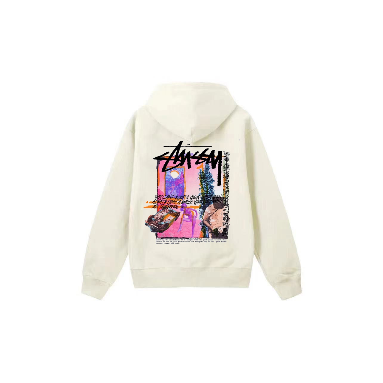 Stussy Daydream Graffiti Print Zipper Hoodie