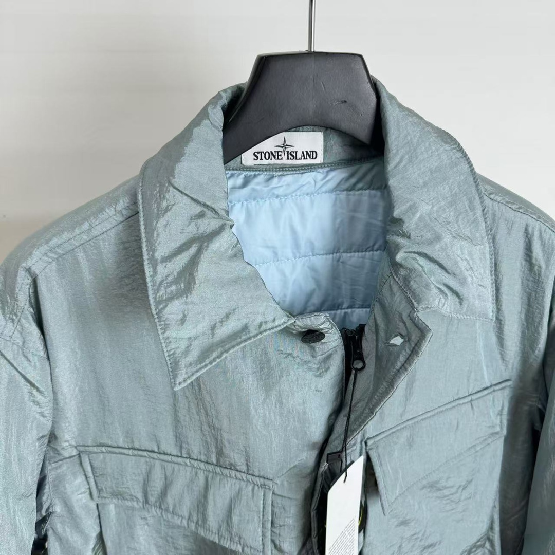 Stone 1sland Single-breasted cotton jacket