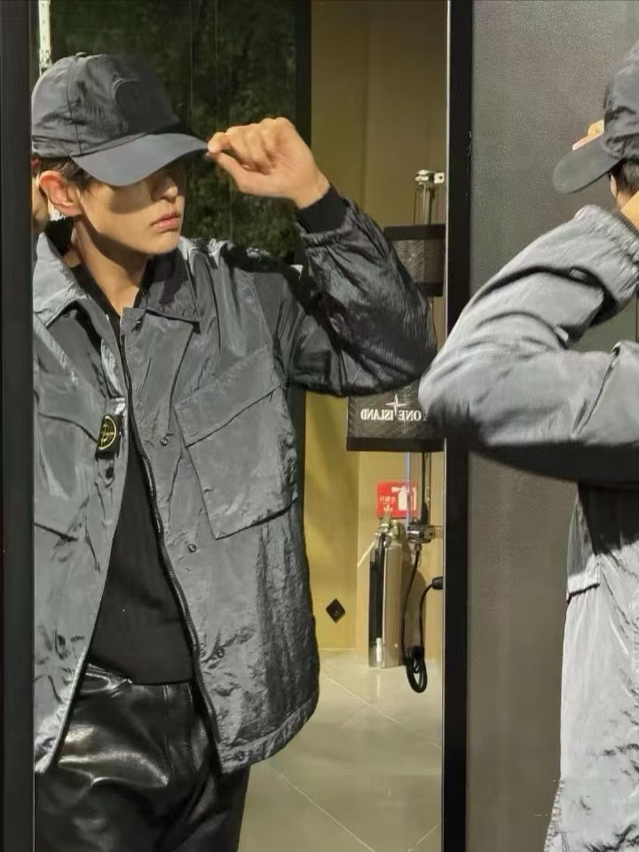 Stone 1sland Single-breasted cotton jacket