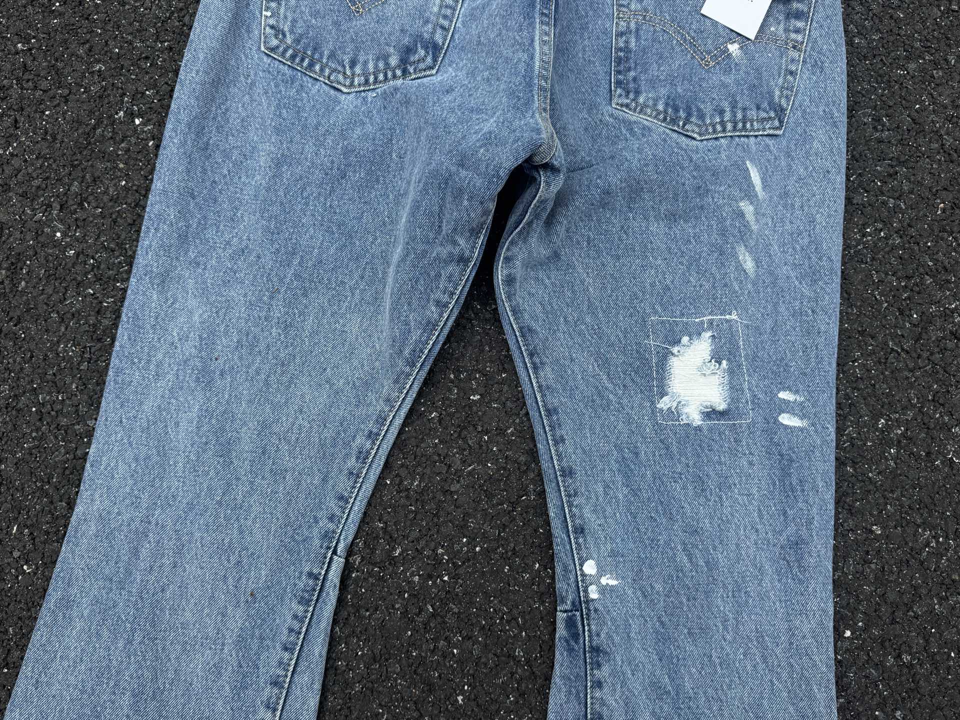 GALLERY.DEPT Distressed Patchwork Flared Jeans